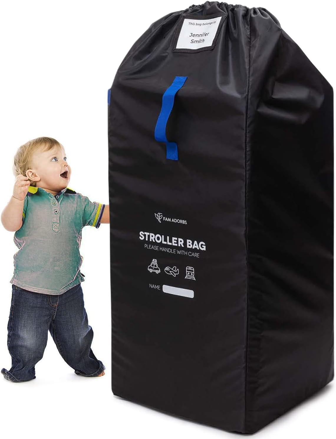 Gate Check Stroller Bag for Airplane Travel Durable & Convenient Nylon Stroller Travel Bag with Backpack Straps - Perfect Stroller Cover for Umbrella Stroller & Single to Double Stroller