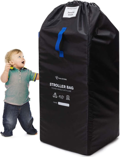 Gate Check Stroller Bag for Airplane Travel Durable & Convenient Nylon Stroller Travel Bag with Backpack Straps - Perfect Stroller Cover for Umbrella Stroller & Single to Double Stroller