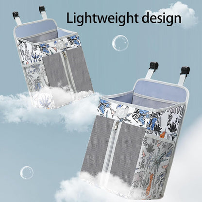 Practical Bedsides Hanging Storage Bag for Diapers Bottles Toy Sturdy Oxford Cloth Organizers with Pockets Changing Table Diaper Organizers