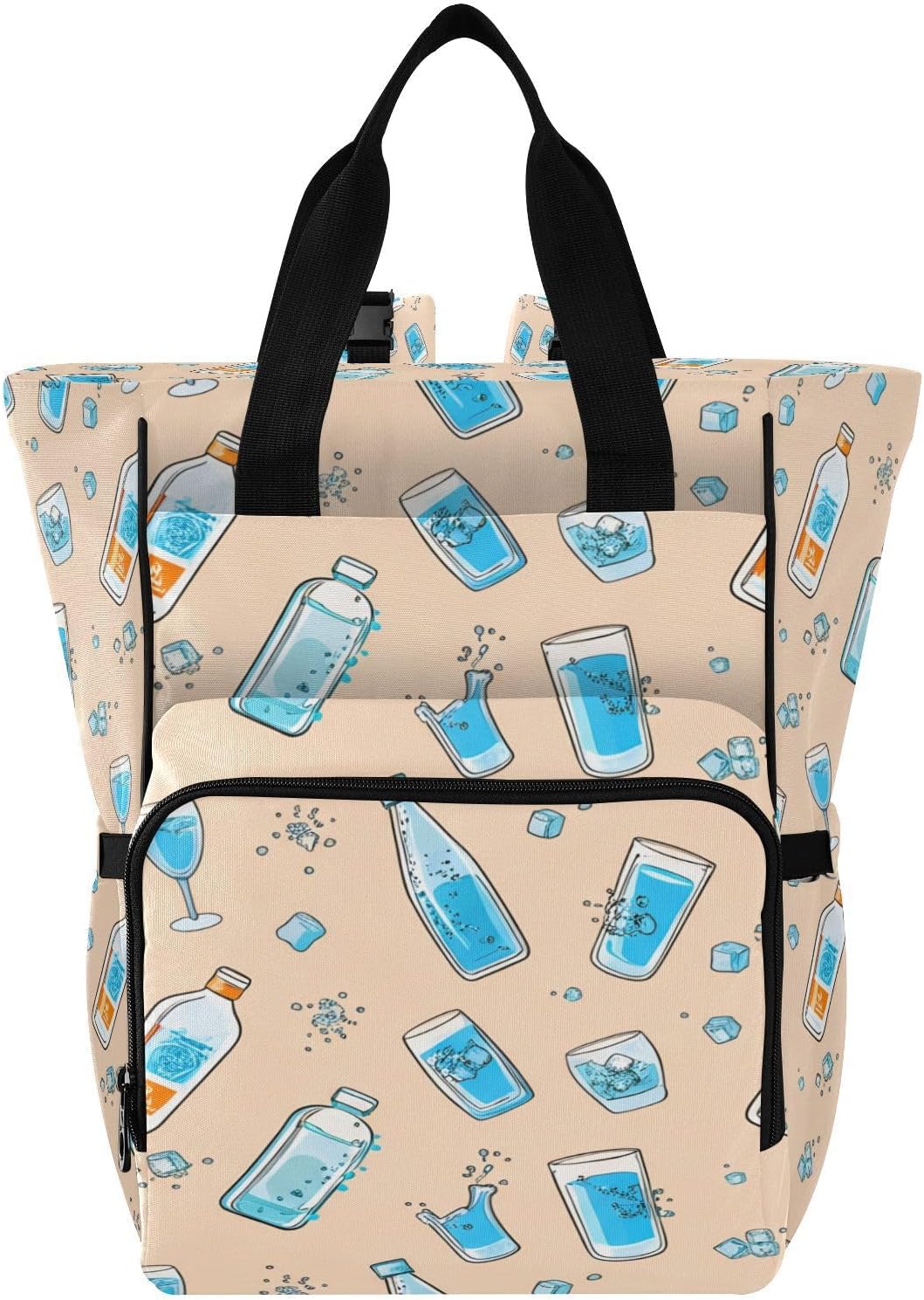 Water Bottles Diaper Bag Backpack Waterproof Large Capacity Multifunctional Diaper Bags with Insulated Pockets and Stroller Straps Travel Backpack for Baby Girl/Boy
