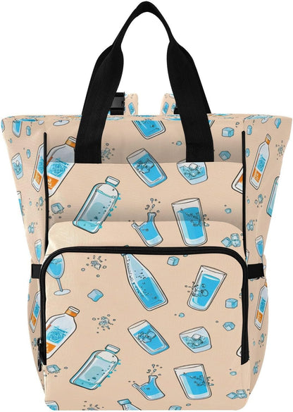Water Bottles Diaper Bag Backpack Waterproof Large Capacity Multifunctional Diaper Bags with Insulated Pockets and Stroller Straps Travel Backpack for Baby Girl/Boy