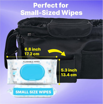 Stroller Organizer with Cup Holders – 9-in-1 Universal Baby Stroller Caddy with Multiple Pockets, Detachable Pouch & Pacifier Bag, Hooks & Adjustable Reflective Straps, Fits Most Strollers.