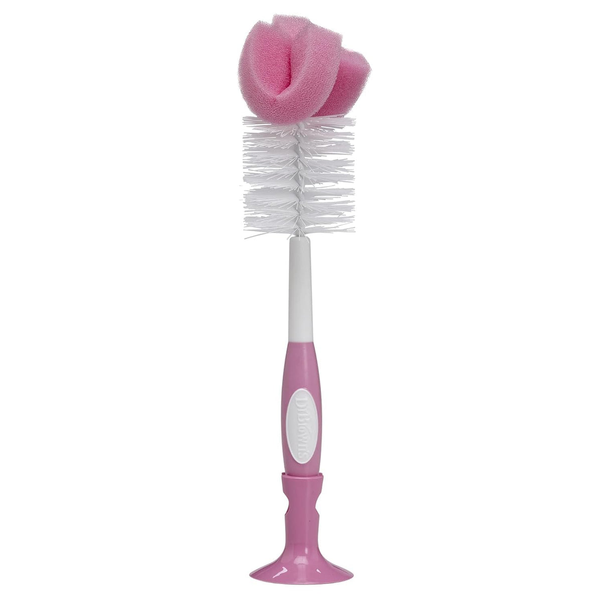 Baby Bottle Drying Tower, Stand-Up Drying Rack with Baby Bottle Brush Soft Touch and Sponge Brush, Pink Variety Pack
