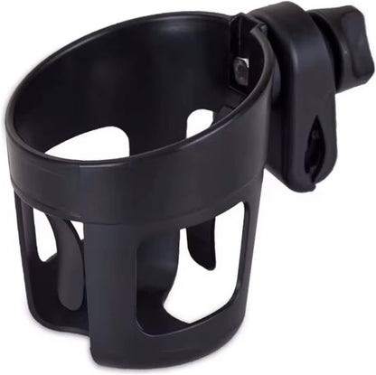 Universal Cup Holder for Stroller, Bike, Scooter & Wheelchair – Compatible with Stanley, Hydroflask, Yeti, Owala – 360° Rotating, Anti-Shake, Spill Resistant – Secure Fit (Black)