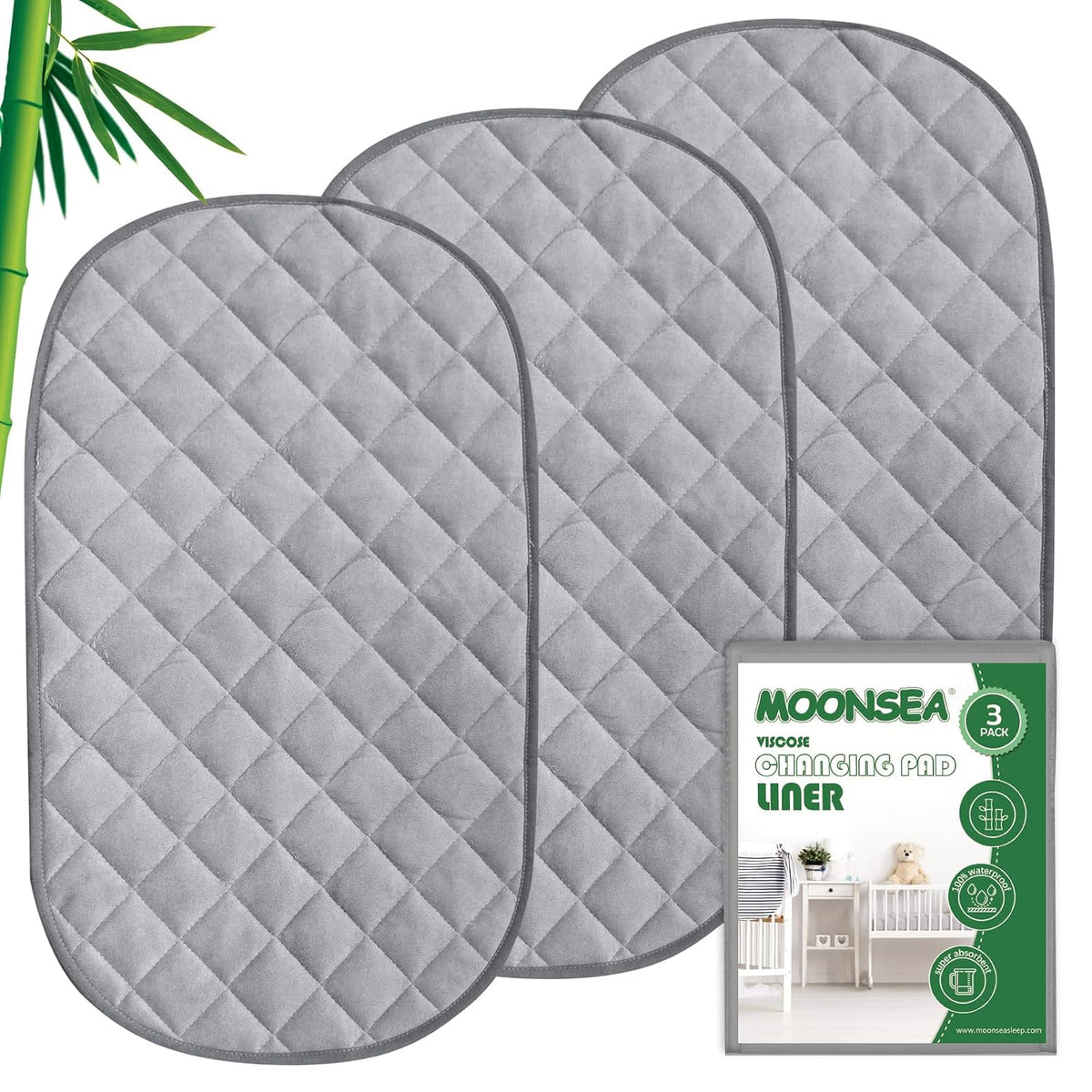 Diaper Changing Pad Liners Grey, 13"x 26" Inch, 3 Pack