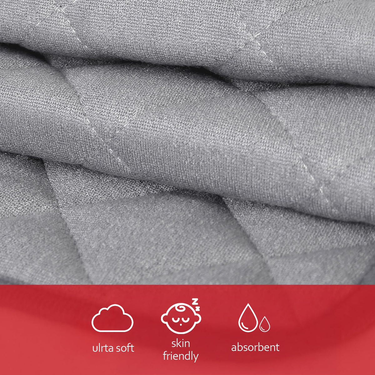 Diaper Changing Pad Liners Grey, 13"x 26" Inch, 3 Pack