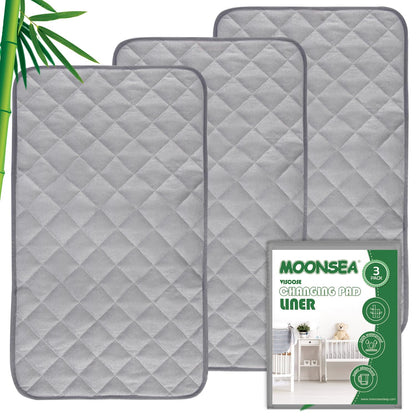Diaper Changing Pad Liners Grey, 13"x 26" Inch, 3 Pack