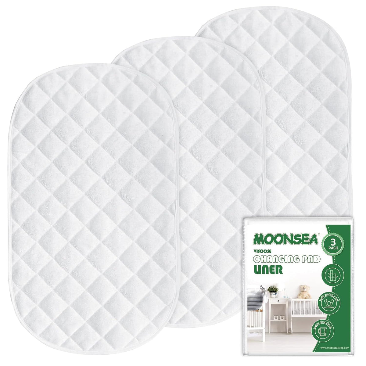 Diaper Changing Pad Liners Grey, 13"x 26" Inch, 3 Pack