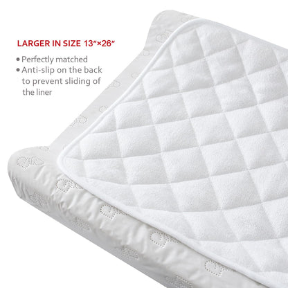 Diaper Changing Pad Liners Grey, 13"x 26" Inch, 3 Pack