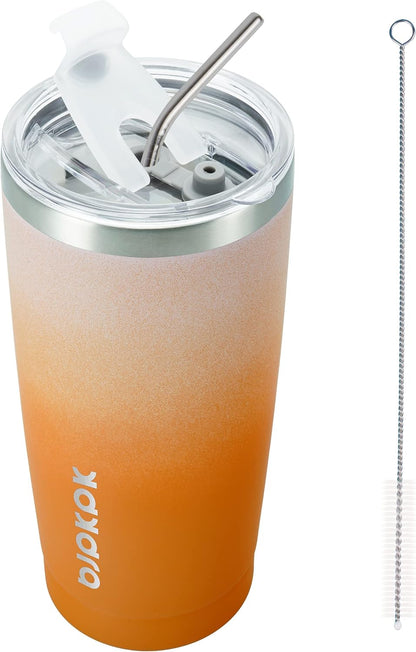 20oz Coffee Tumbler with Lid & Straw, Insulated Stainless Steel Mug | Double Wall Vacuum, Keeps Hot/Cold, BPA Free, Leak Proof, Iced Coffee Cup Fit Car Holder, Travel & Beach, Turquoise - Colors A