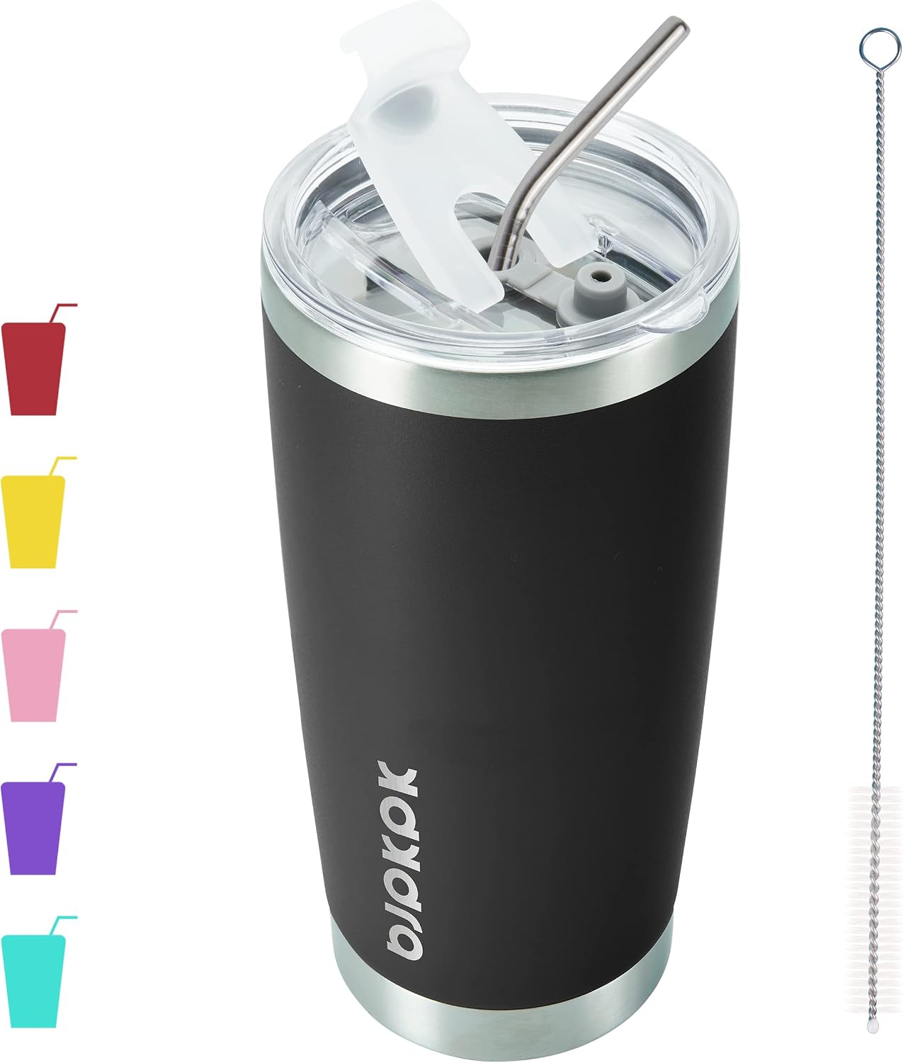 20oz Coffee Tumbler with Lid & Straw, Insulated Stainless Steel Mug | Double Wall Vacuum, Keeps Hot/Cold, BPA Free, Leak Proof, Iced Coffee Cup Fit Car Holder, Travel & Beach, Turquoise - Colors A