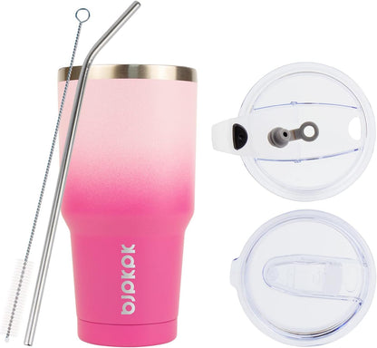 20oz Coffee Tumbler with Lid & Straw, Insulated Stainless Steel Mug | Double Wall Vacuum, Keeps Hot/Cold, BPA Free, Leak Proof, Iced Coffee Cup Fit Car Holder, Travel & Beach, Turquoise - Colors A