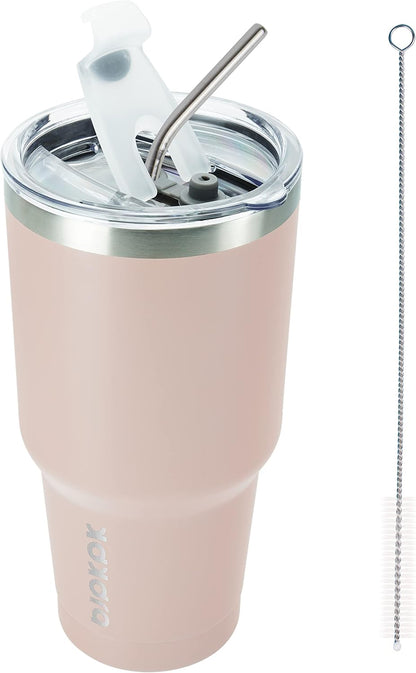 20oz Coffee Tumbler with Lid & Straw, Insulated Stainless Steel Mug | Double Wall Vacuum, Keeps Hot/Cold, BPA Free, Leak Proof, Iced Coffee Cup Fit Car Holder, Travel & Beach, Turquoise - Colors A