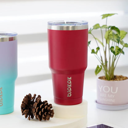 20oz Coffee Tumbler with Lid & Straw, Insulated Stainless Steel Mug | Double Wall Vacuum, Keeps Hot/Cold, BPA Free, Leak Proof, Iced Coffee Cup Fit Car Holder, Travel & Beach, Turquoise - Colors A