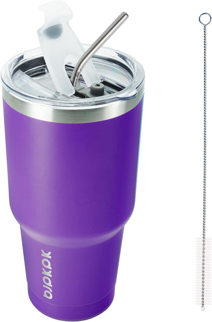 20oz Coffee Tumbler with Lid & Straw, Insulated Stainless Steel Mug | Double Wall Vacuum, Keeps Hot/Cold, BPA Free, Leak Proof, Iced Coffee Cup Fit Car Holder, Travel & Beach, Turquoise - Colors A