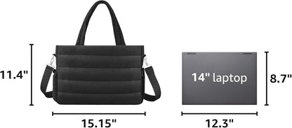 Diaper Bag Tote, Puffer Diaper Tote Bags for Women Lightweight Travel Work Hospital Baby Bag Crossbody Mommy Bag