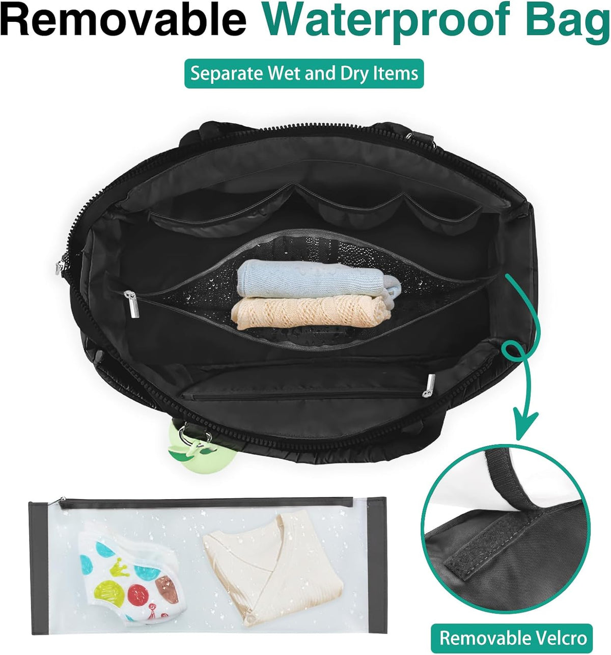 Diaper Bag Tote, Puffer Diaper Tote Bags for Women Lightweight Travel Work Hospital Baby Bag Crossbody Mommy Bag