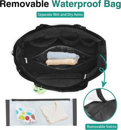 Diaper Bag Tote, Puffer Diaper Tote Bags for Women Lightweight Travel Work Hospital Baby Bag Crossbody Mommy Bag