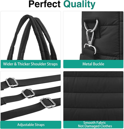 Diaper Bag Tote, Puffer Diaper Tote Bags for Women Lightweight Travel Work Hospital Baby Bag Crossbody Mommy Bag
