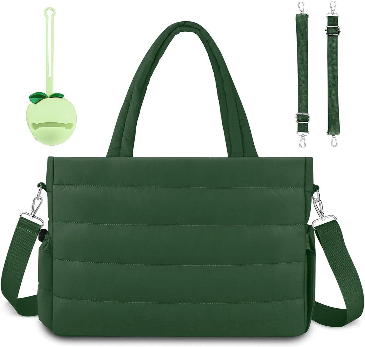 Diaper Bag Tote, Puffer Diaper Tote Bags for Women Lightweight Travel Work Hospital Baby Bag Crossbody Mommy Bag