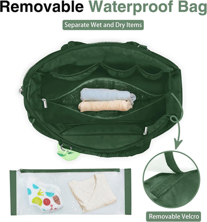Diaper Bag Tote, Puffer Diaper Tote Bags for Women Lightweight Travel Work Hospital Baby Bag Crossbody Mommy Bag