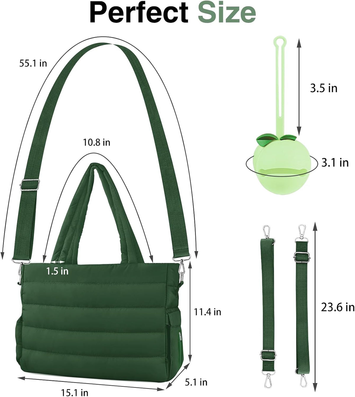Diaper Bag Tote, Puffer Diaper Tote Bags for Women Lightweight Travel Work Hospital Baby Bag Crossbody Mommy Bag