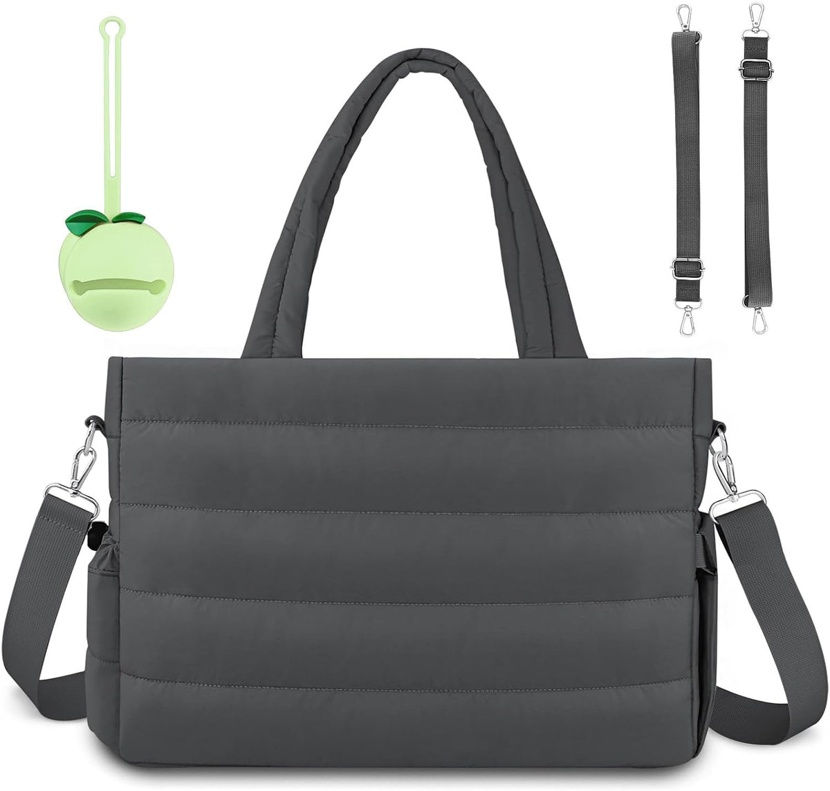 Diaper Bag Tote, Puffer Diaper Tote Bags for Women Lightweight Travel Work Hospital Baby Bag Crossbody Mommy Bag