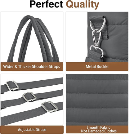Diaper Bag Tote, Puffer Diaper Tote Bags for Women Lightweight Travel Work Hospital Baby Bag Crossbody Mommy Bag