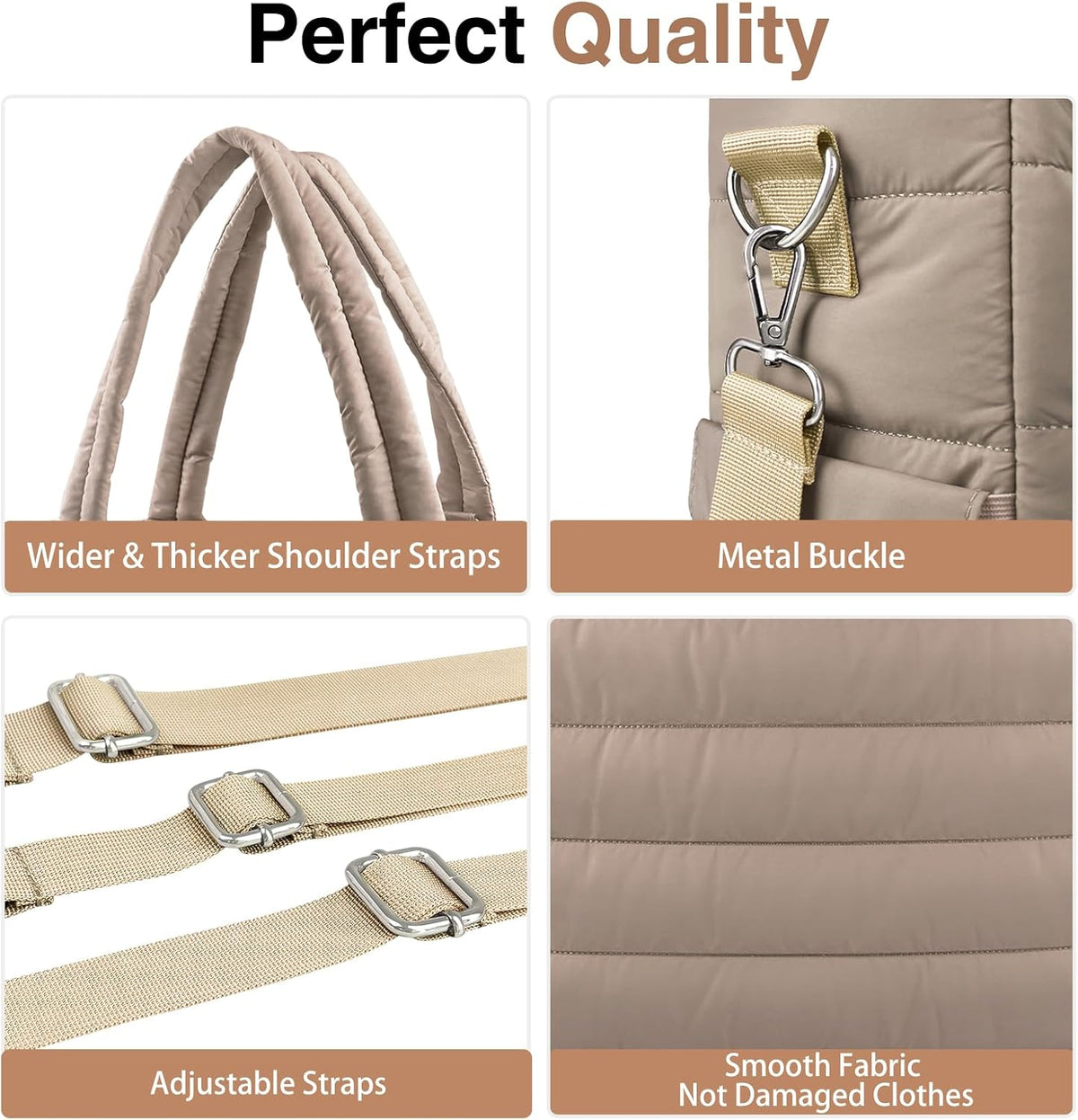 Diaper Bag Tote, Puffer Diaper Tote Bags for Women Lightweight Travel Work Hospital Baby Bag Crossbody Mommy Bag