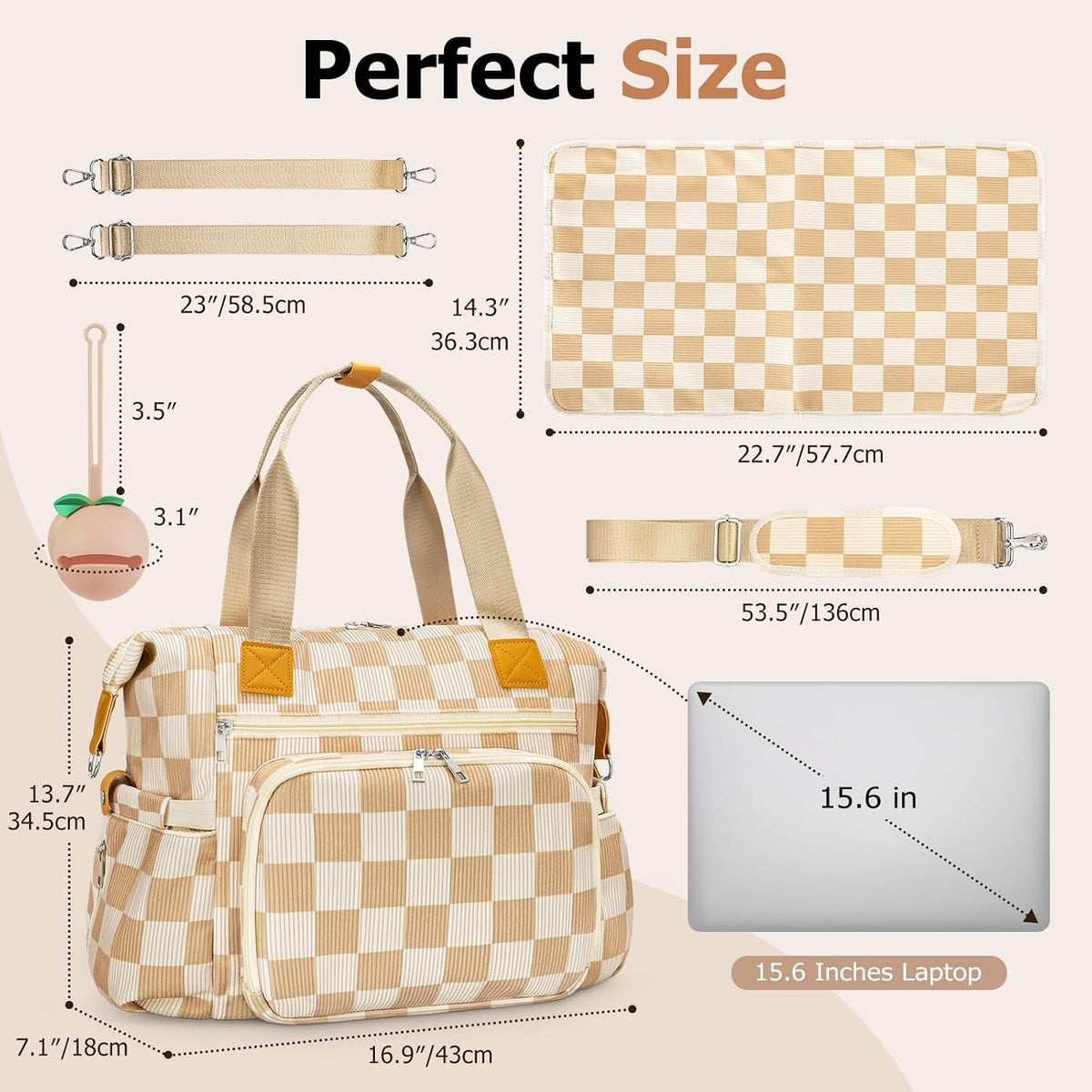 Diaper Bag Tote, Puffer Diaper Tote Bags for Women Lightweight Travel Work Hospital Baby Bag Crossbody Mommy Bag