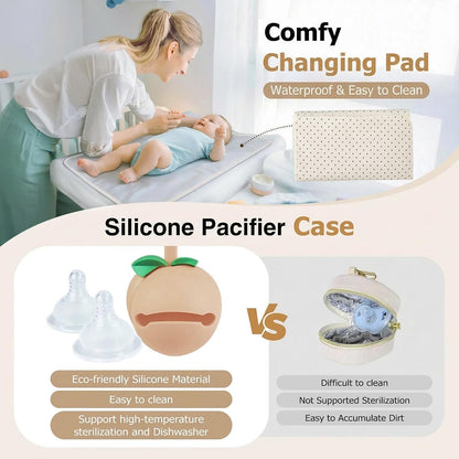Diaper Bag Tote, Puffer Diaper Tote Bags for Women Lightweight Travel Work Hospital Baby Bag Crossbody Mommy Bag