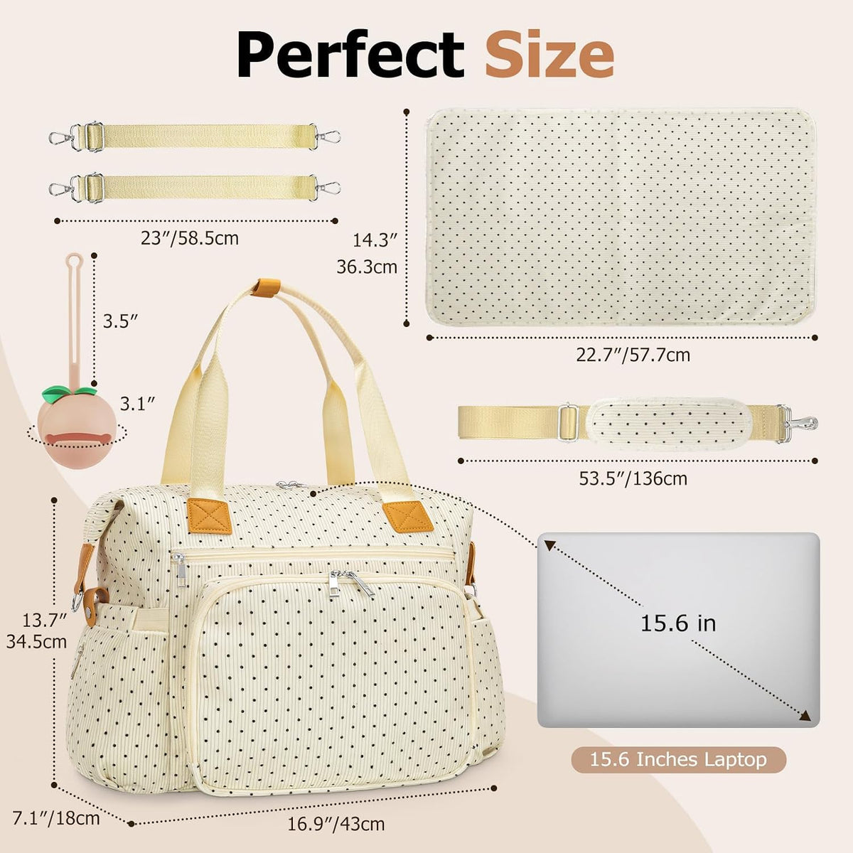 Diaper Bag Tote, Puffer Diaper Tote Bags for Women Lightweight Travel Work Hospital Baby Bag Crossbody Mommy Bag