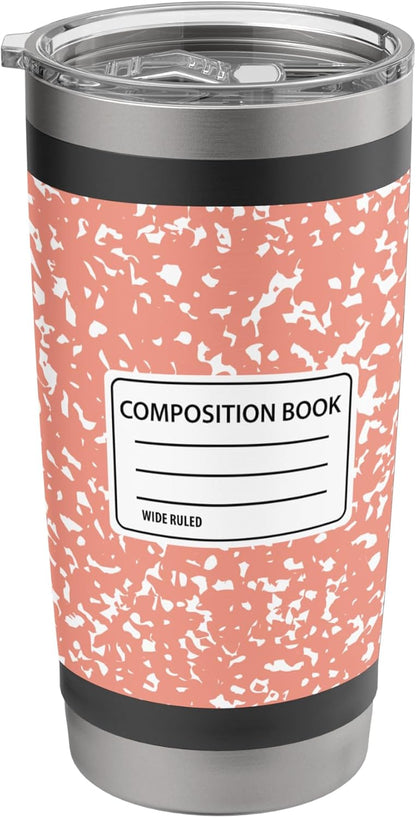 Composition Notebook Design Stainless Steel Insulated Tumbler
