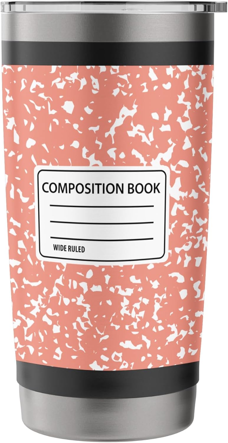 Composition Notebook Design Stainless Steel Insulated Tumbler