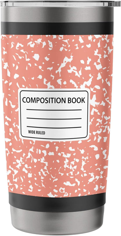 Composition Notebook Design Stainless Steel Insulated Tumbler
