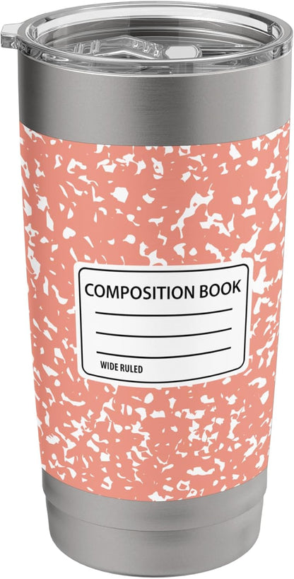 Composition Notebook Design Stainless Steel Insulated Tumbler