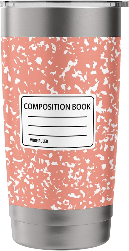 Composition Notebook Design Stainless Steel Insulated Tumbler