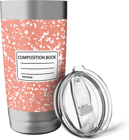 Composition Notebook Design Stainless Steel Insulated Tumbler