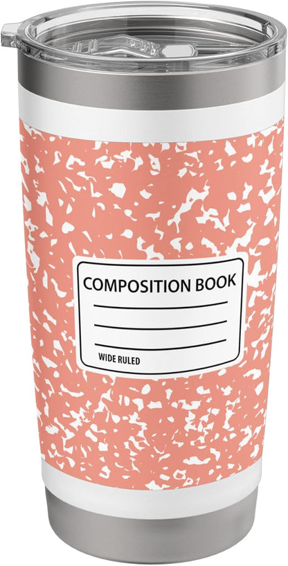 Composition Notebook Design Stainless Steel Insulated Tumbler