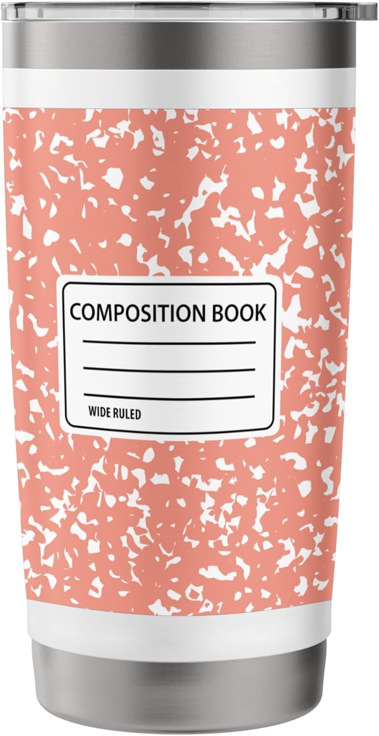 Composition Notebook Design Stainless Steel Insulated Tumbler