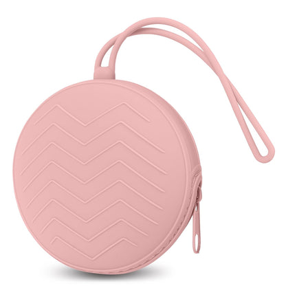 Silicone Pacifier Holder Case, Portable Leakproof Design Baby Pacifier Storage Case, Newborn Baby Silicone Pouch for Boys & Girls, Easy Clean (Pink)