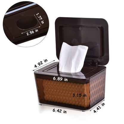 Wipes Dispenser & Pouch/Tissue Bag, Wipes/Tissue Case with Moisture Seal Secure Lid, Non-Slip Rubber Feet & Sealing Design Keeps Wipes Fresh, Dustproof Container (2BN+2Panda)