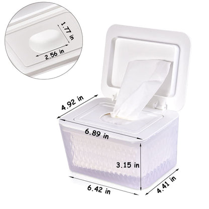 Wipes Dispenser & Pouch/Tissue Bag, Wipes/Tissue Case with Moisture Seal Secure Lid, Non-Slip Rubber Feet & Sealing Design Keeps Wipes Fresh, Dustproof Container (2BN+2Panda)