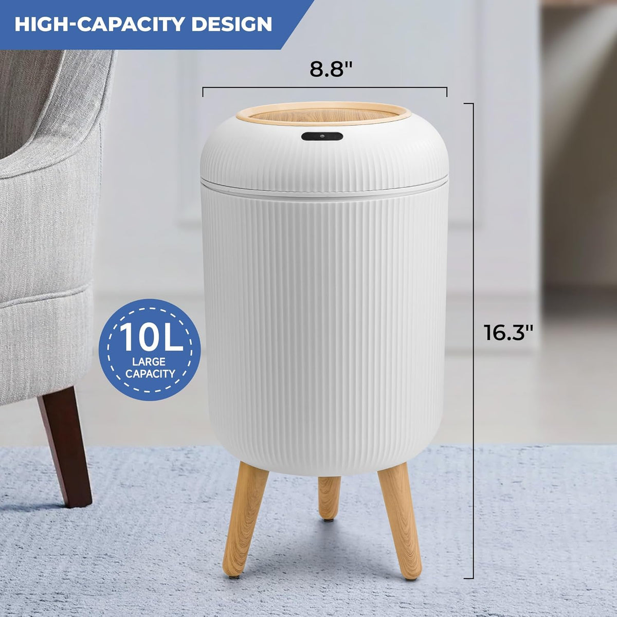 Smart Sensor Wastebasket, Convenient and Hygienic Easy to Use