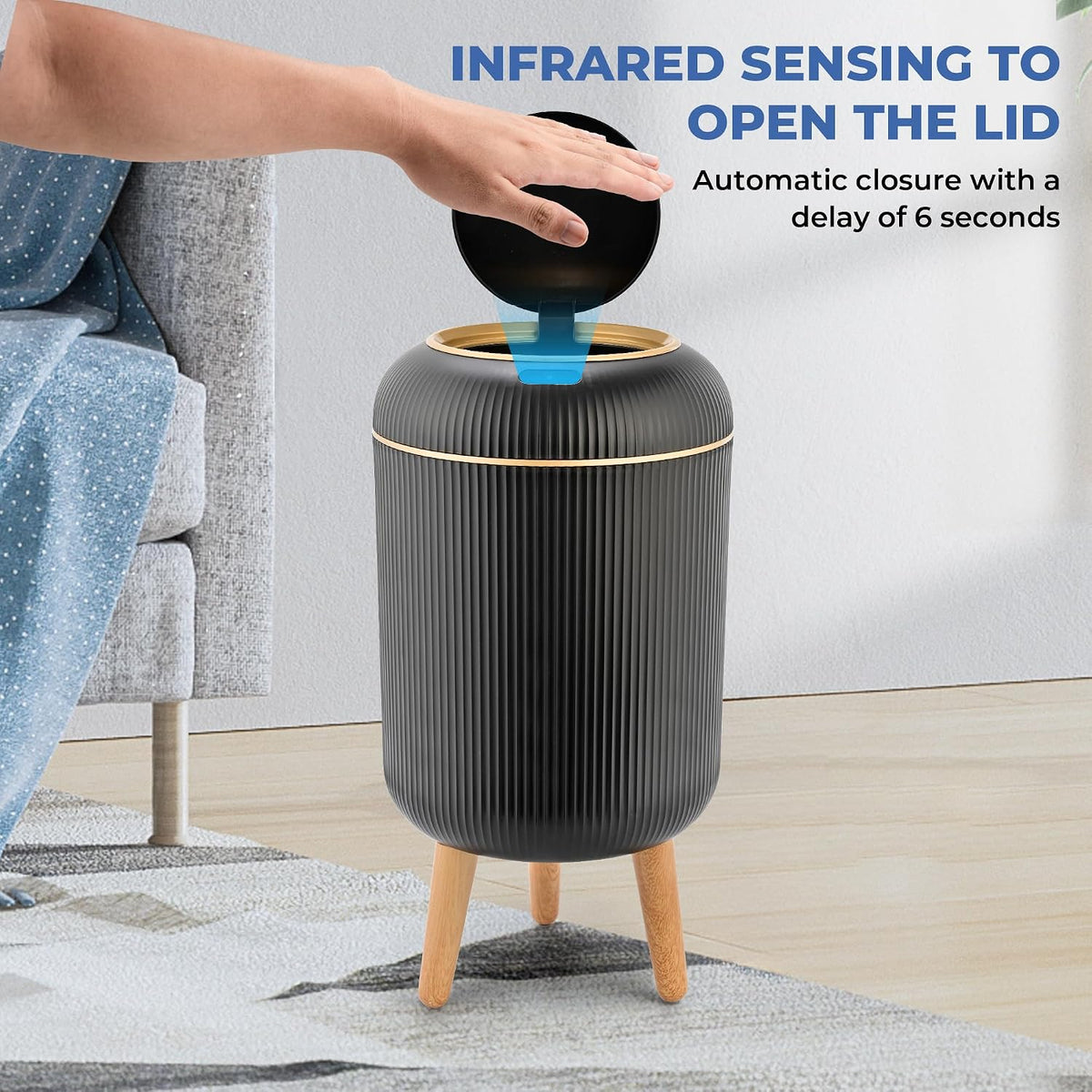 Smart Sensor Wastebasket, Convenient and Hygienic Easy to Use