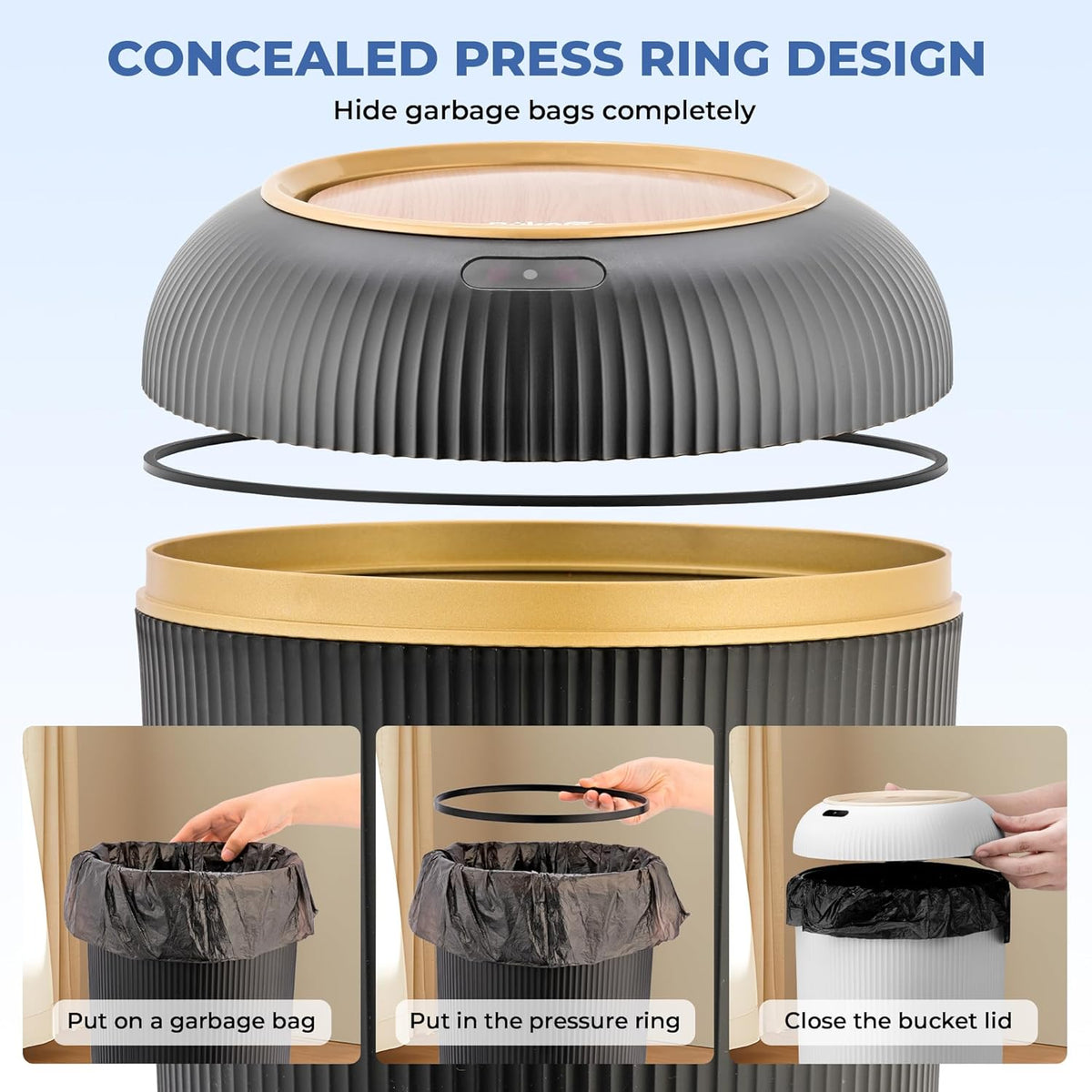 Smart Sensor Wastebasket, Convenient and Hygienic Easy to Use