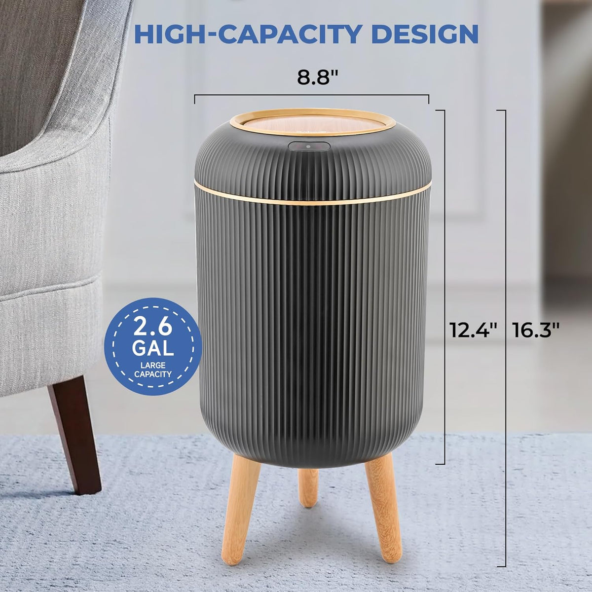 Smart Sensor Wastebasket, Convenient and Hygienic Easy to Use