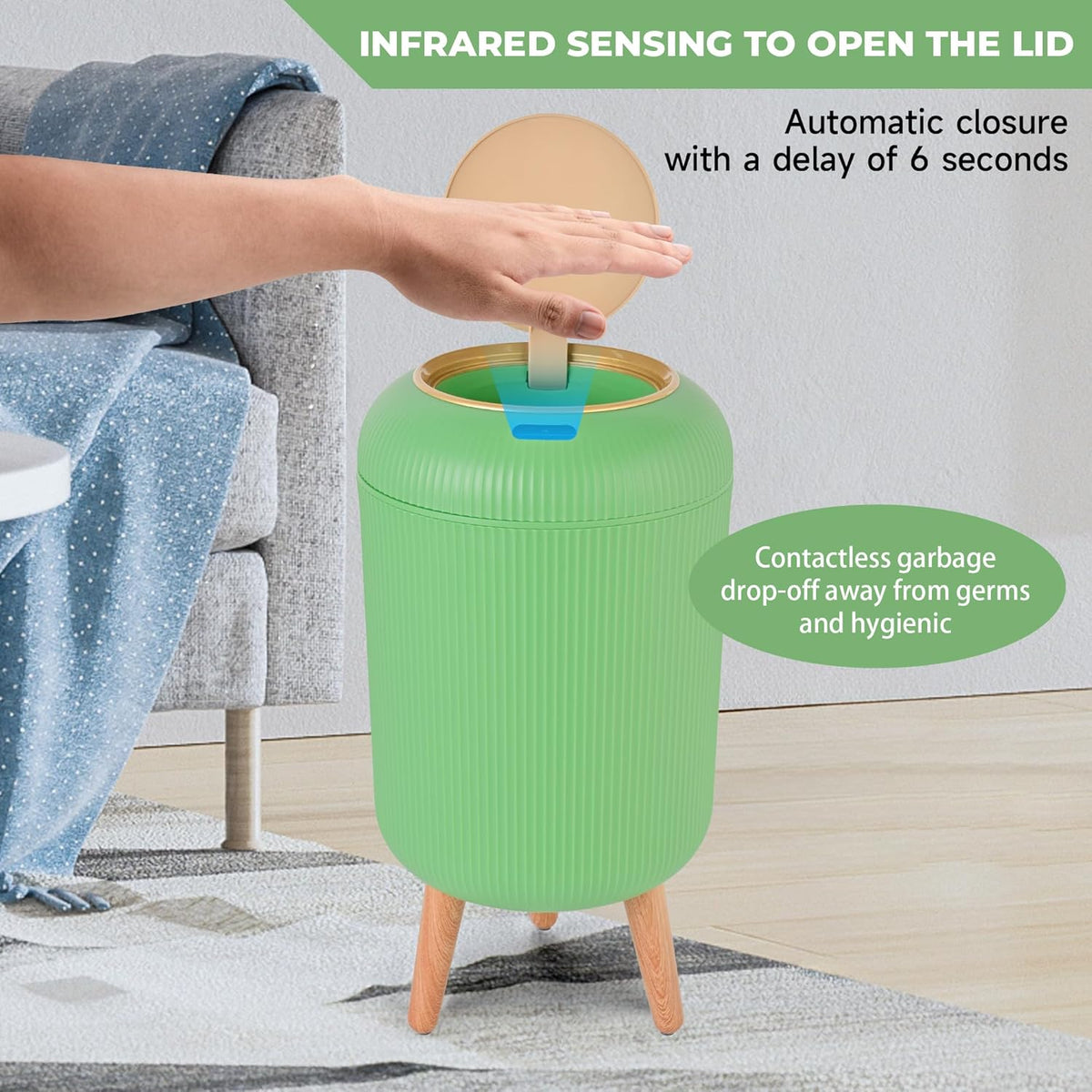Smart Sensor Wastebasket, Convenient and Hygienic Easy to Use