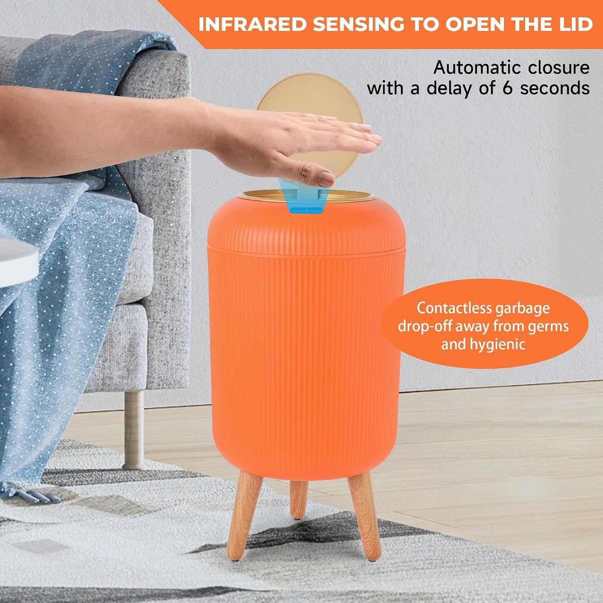 Smart Sensor Wastebasket, Convenient and Hygienic Easy to Use