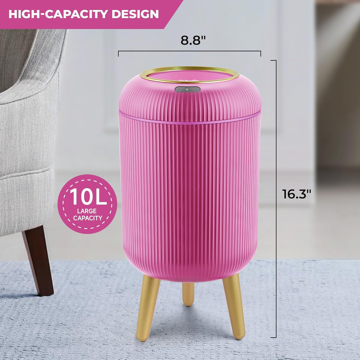 Smart Sensor Wastebasket, Convenient and Hygienic Easy to Use